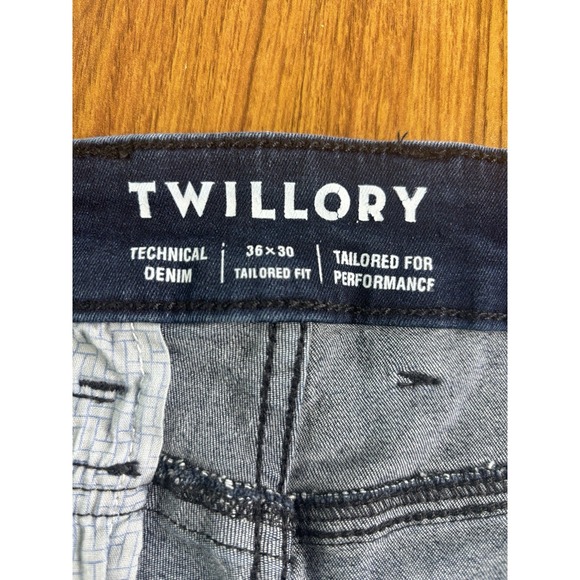 Twillory Jeans Mens 36x30 Blue Technical Denim Tailored Fit Stretch Performance - Picture 6 of 6